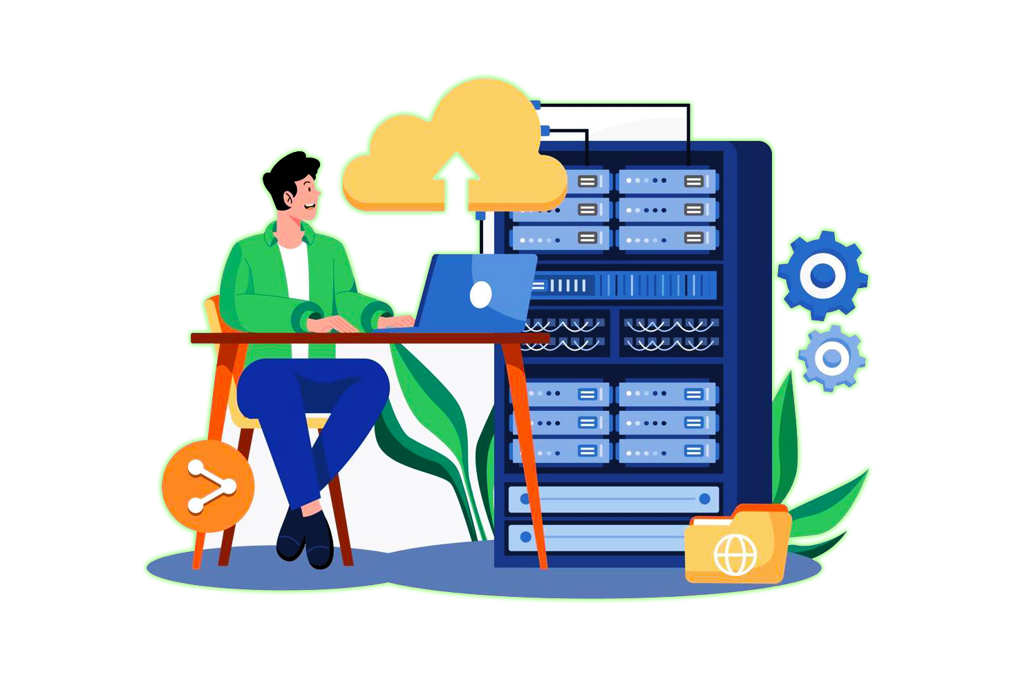 12004864 concept d illustration de maintenance de serveur sur fond blanc gratuit vectoriel